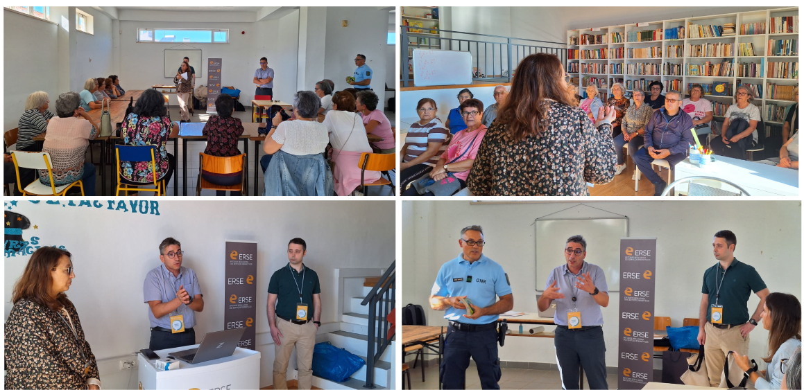 imagem de sala com a equipa da ERSE , a GNR e a população sénior